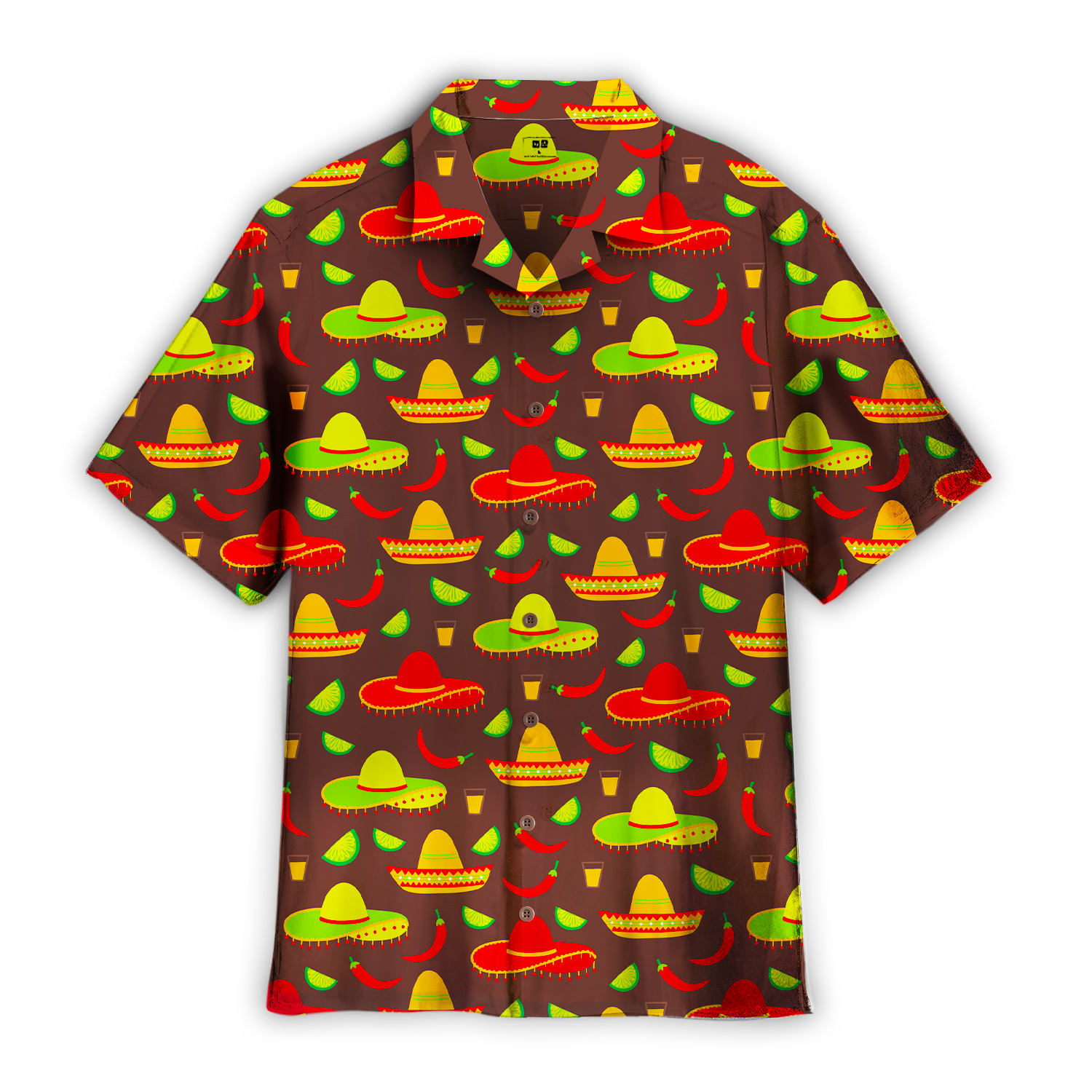 Mexican Hawaiian Shirt Cinco De Mayo Mexican Sombrero Hats Pattern Brown Hawaiian Shirt 1 ezkedi.jpg