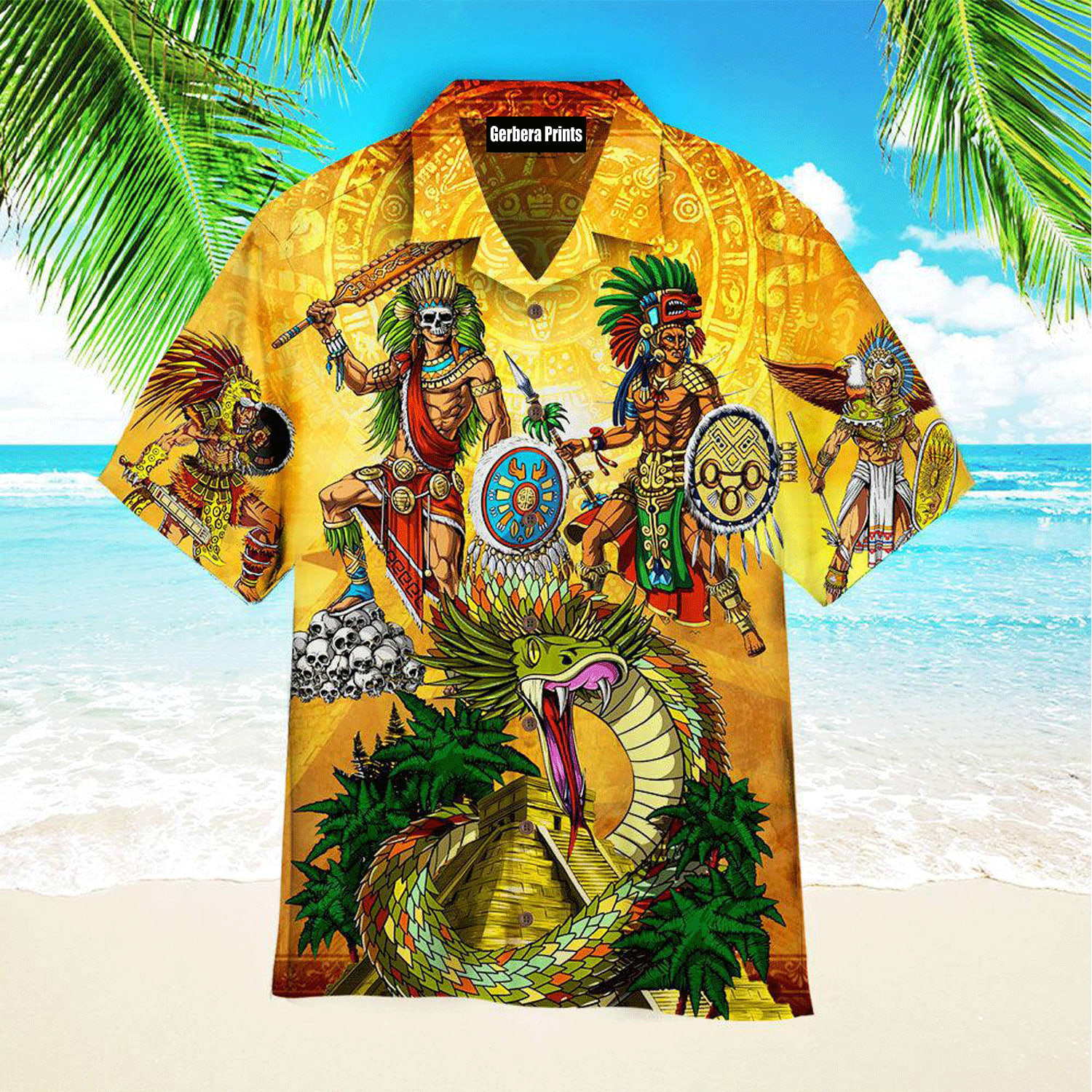 Mexican Hawaiian Shirt Mexican Aztec Tribe Warrior Yellow Hawaiian Shirt 2 faw0mw.jpg Mexican Hawaiian Shirt Mexican Aztec Tribe Warrior Yellow Hawaiian Shirt 2 faw0mw.jpg