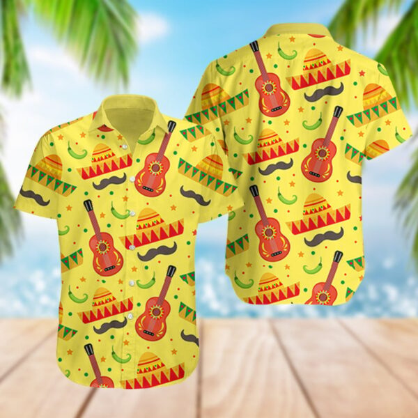 Mexican Hawaiian Shirt, Mexico Doodle Pattern Day Of The Dead Hawaiian Shirt