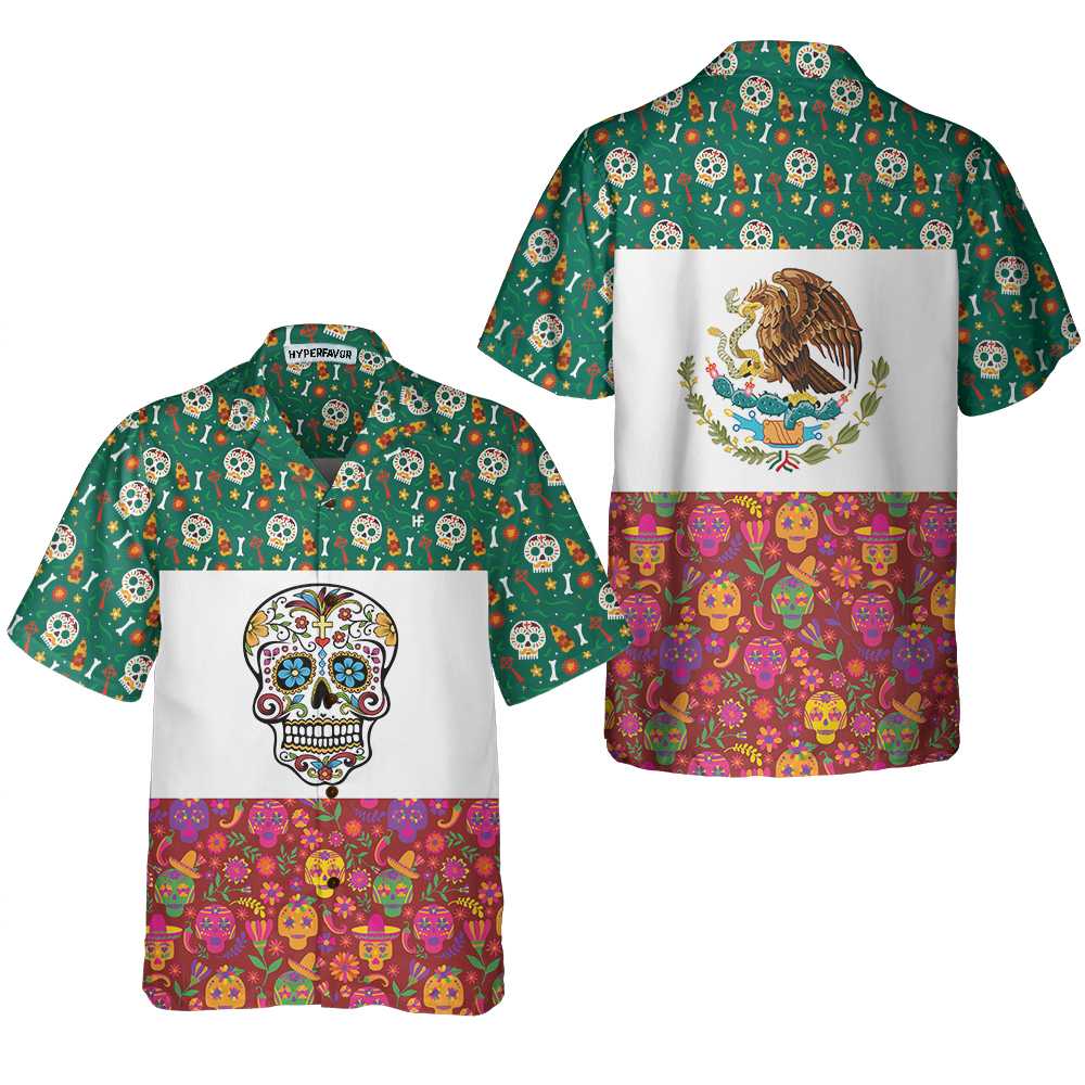 Mexican Hawaiian Shirt Mexico Flag Dia De Los Muertos Sugar Skull Hawaiian Shirt Best Day Of The Dead Gift 1 rldkjw.jpg