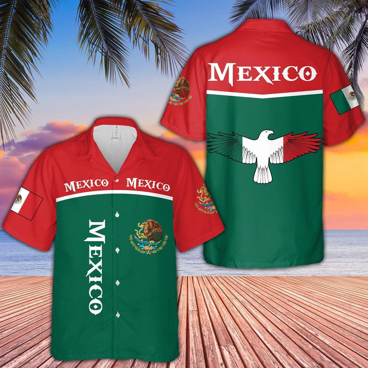 Mexican Hawaiian Shirt Mexico Root Green Red Flag Color Unisex Hawaiian Shirts 1 q85b1b.jpg Mexican Hawaiian Shirt Mexico Root Green Red Flag Color Unisex Hawaiian Shirts 1 q85b1b.jpg