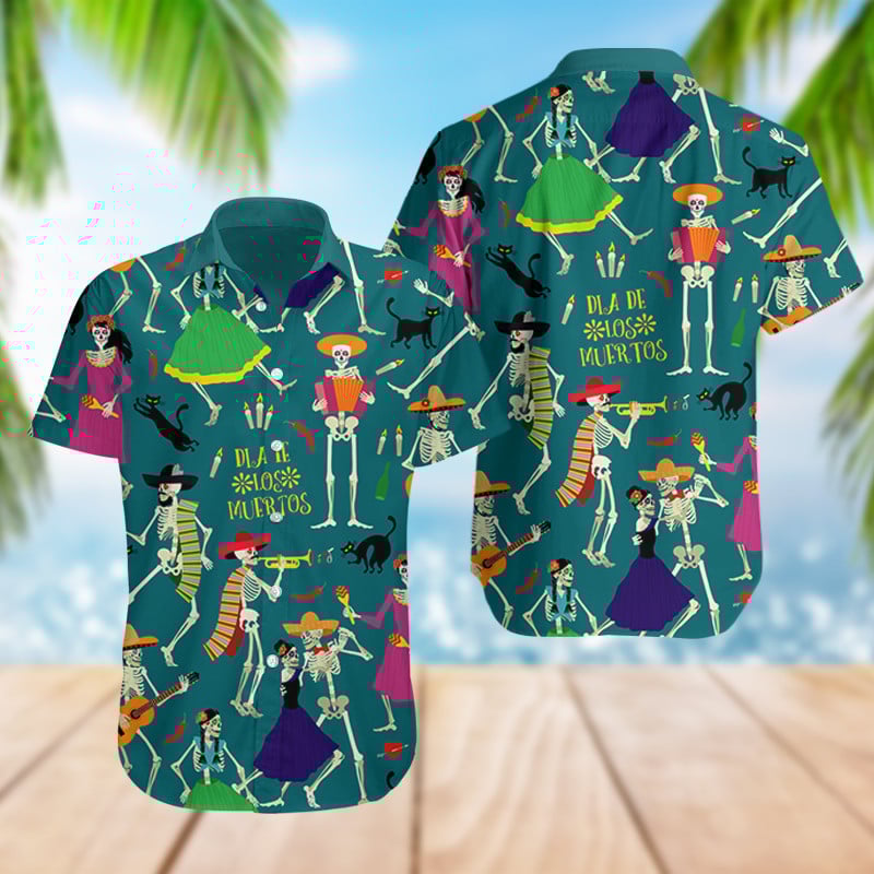 Mexican Hawaiian Shirt Mexico Skeleton Doodle Day Of The Dead Hawaiian Shirt 1 ilpohs.jpg