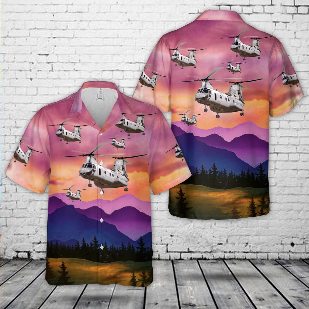 Military Hawaiian Shirt Boeing Vertol CH 46E Sea Knight HMM 364 Purple Foxes Hawaiian Shirt 1 kkvpni.jpg