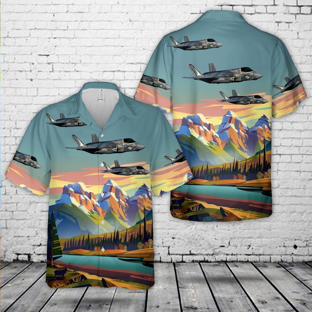 Military Hawaiian Shirt Marine Fighter Attack Training Squadron 501 VMFAT 501 Warlords Lockheed Martin F 35B Lightning II Hawaiian Shirt 1 rup5ri.jpg