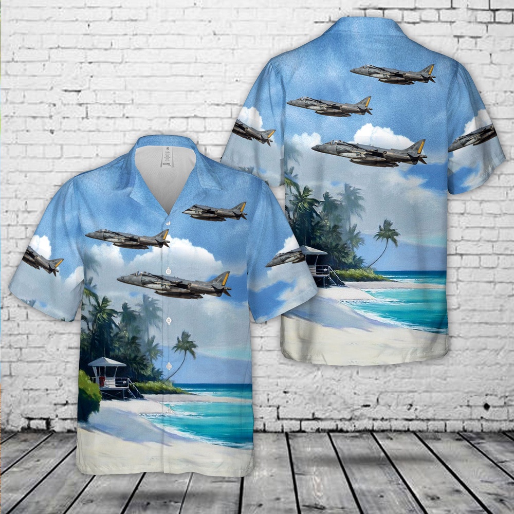 Military Hawaiian Shirt McDonnell Douglas AV 8B Harrier II of VMA 542 Tigers Hawaiian Shirt 1 cge1jy.jpg