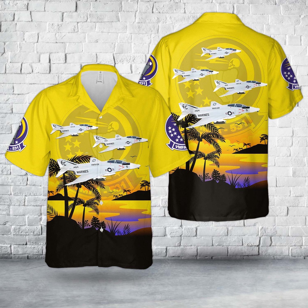 Military Hawaiian Shirt US Marine Corps McDonnell F 4B Phantom II Of VMFA 531 Grey Ghosts Hawaiian Shirt 1 ymxyn8.jpg