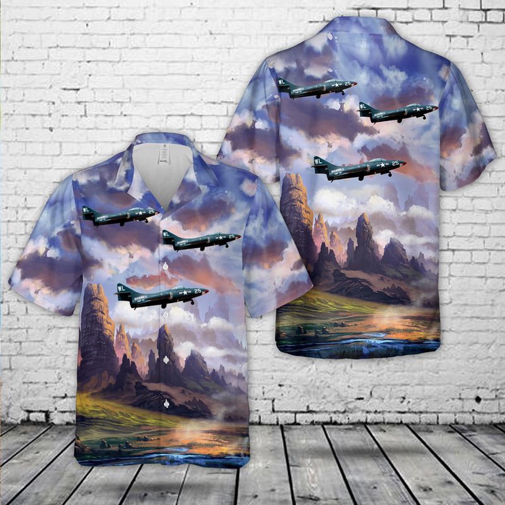 Military Hawaiian Shirt US Marine Corps USMC Grumman F9F 5 Panther Hawaiian Shirt 1 zlxlsy.jpg