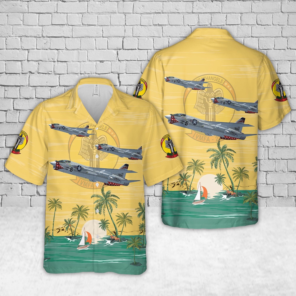 Military Hawaiian Shirt US Marine Corps Vought F 8E Crusader Of VMFA 235 Hawaiian Shirt 1 l9qj20.jpg