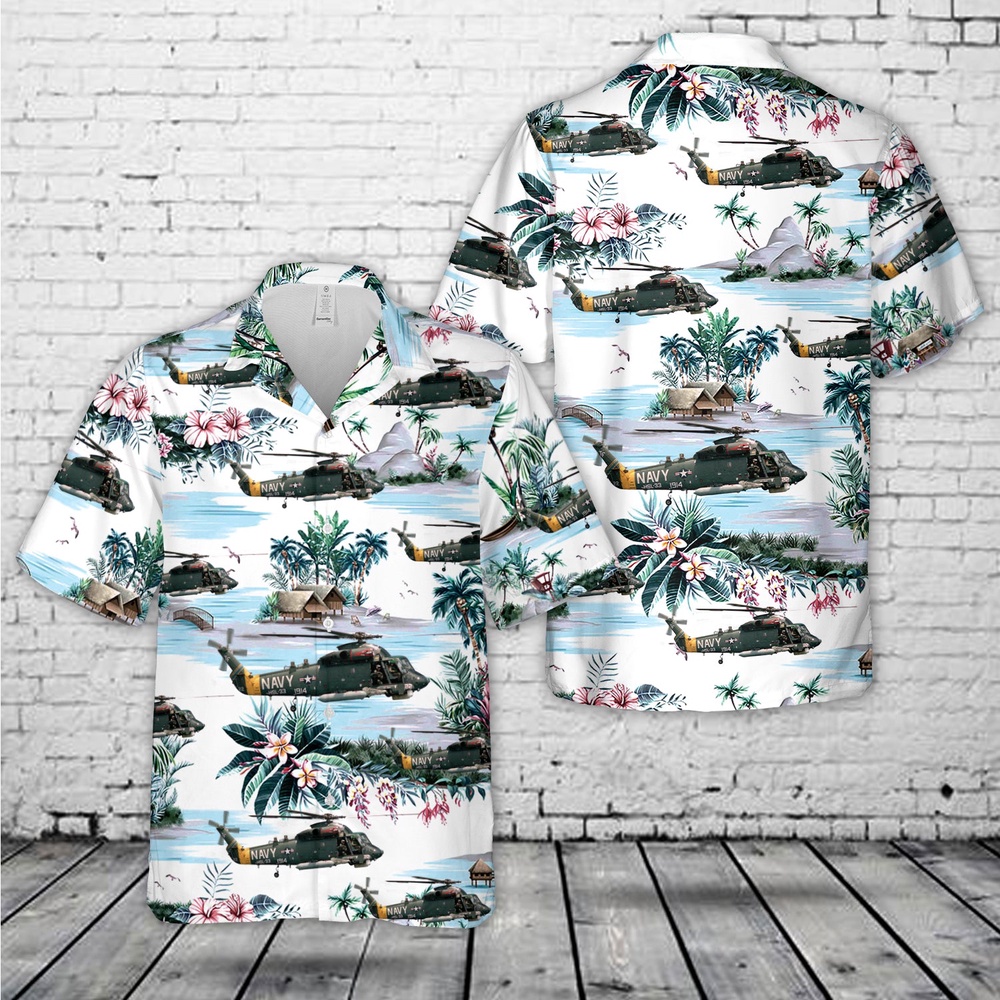 Military Hawaiian Shirt US Navy Kaman SH 2F Seasprite of HSL 33 Seasnakes Hawaiian Shirt 1 scoe7n.jpg