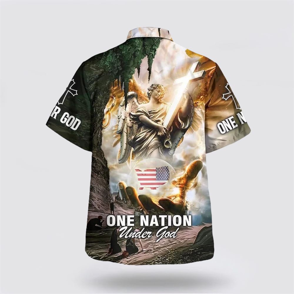 One Nation Under God Christian Hawaiian Shirts Christian Hawaiian Shirt Christian Summer Short Sleeve Shirt 2 xzawrp.jpg