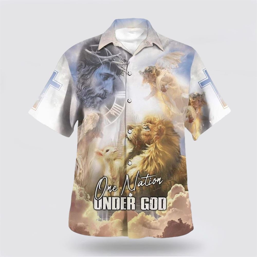 One Nation Under God Jesus Christ Lion And Lamb Christian Christian Hawaiian Shirt Christian Summer Short Sleeve Shirt 1 qduz2x.jpg One Nation Under God Jesus Christ Lion And Lamb Christian Christian Hawaiian Shirt Christian Summer Short Sleeve Shirt 1 qduz2x.jpg