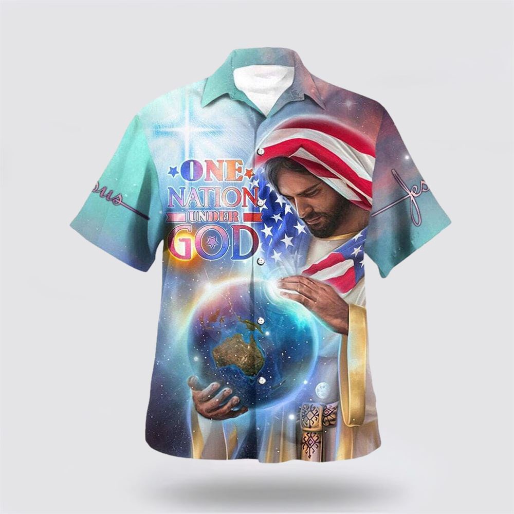 One Nation Under God Jesus Holding Earth American Flag Independence Day Christian Hawaiian Shirt Christian Summer Short Sleeve Shirt 1 dvlcjk.jpg One Nation Under God Jesus Holding Earth American Flag Independence Day Christian Hawaiian Shirt Christian Summer Short Sleeve Shirt 1 dvlcjk.jpg