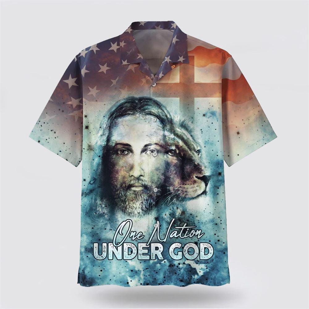 One Nation Under God Jesus Lion Hawaiian Shirts Christian Hawaiian Shirt Christian Summer Short Sleeve Shirt 1 logjyh.jpg One Nation Under God Jesus Lion Hawaiian Shirts Christian Hawaiian Shirt Christian Summer Short Sleeve Shirt 1 logjyh.jpg