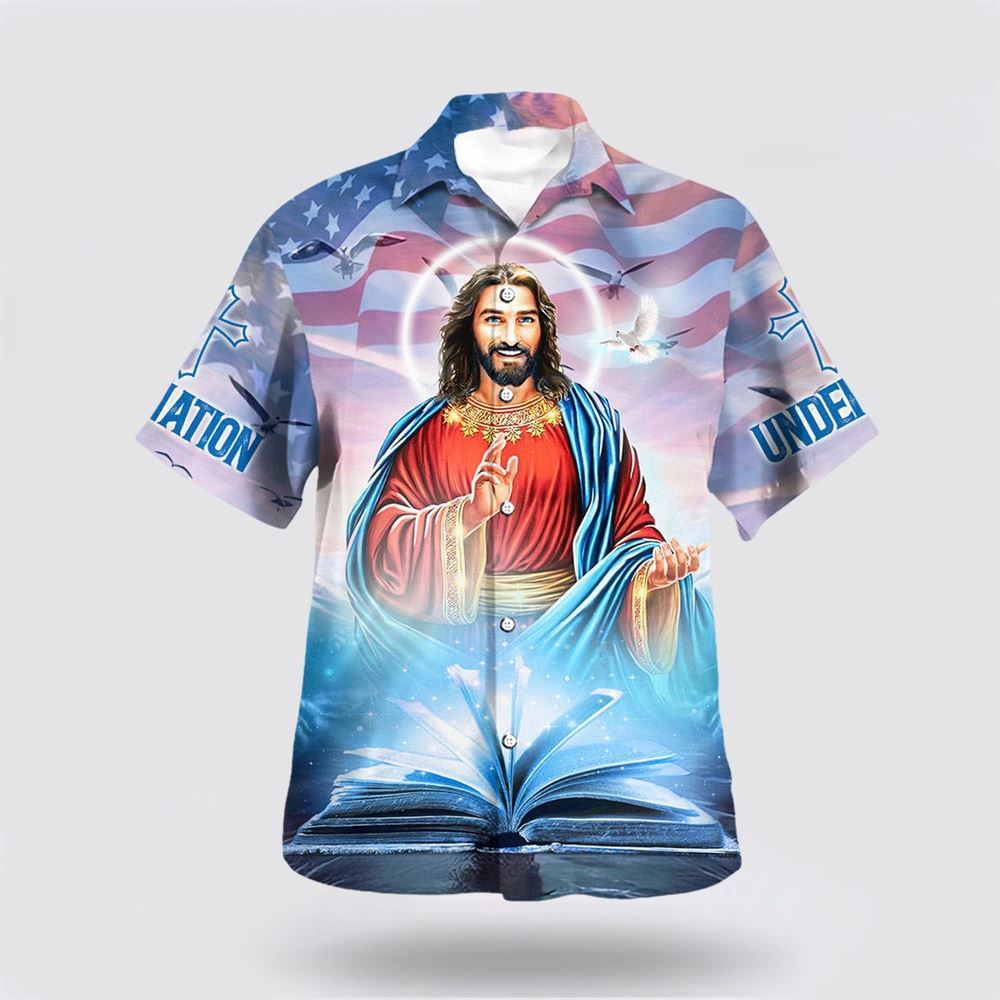 One Nation Under God Jesus Smile Hawaiian Shirts Christian Hawaiian Shirt Christian Summer Short Sleeve Shirt 1 gp2i6i.jpg