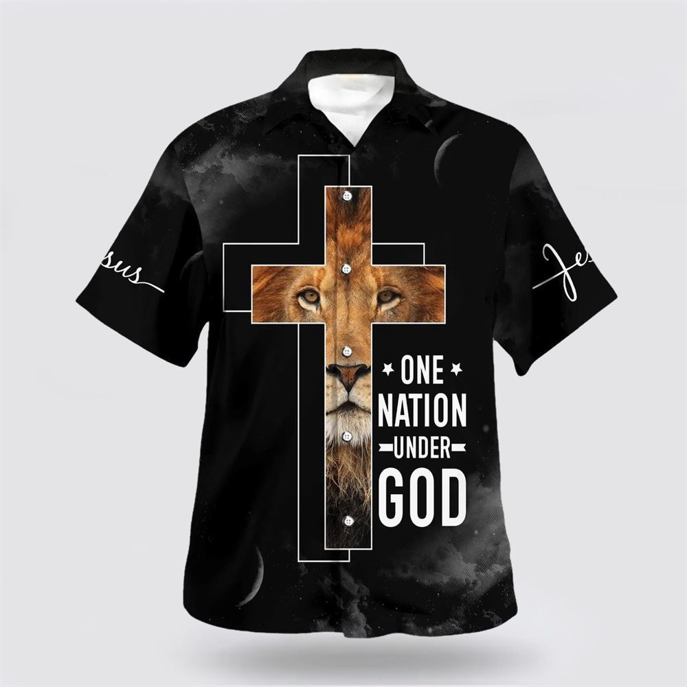 One Nation Under God Lion Cross Hawaiian Shirts Christian Hawaiian Shirt Christian Summer Short Sleeve Shirt 1 poyp7s.jpg
