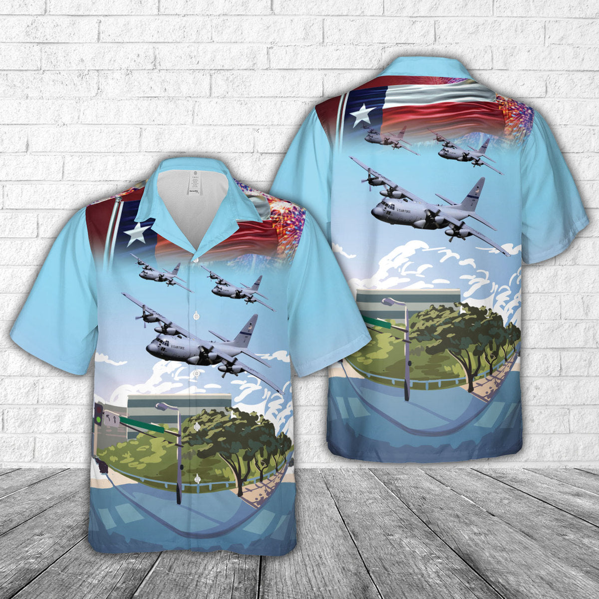 Texas Air National Guard Lockheed C 130H LM Hercules s n 85 1368 from the 181st Airlift Squadron 136th Airlift Wing Hawaiian Shirt 1 jvgcs3.jpg