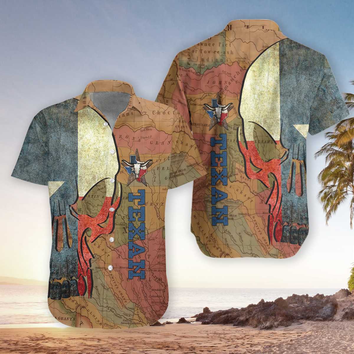 Texas Hawaiian Shirt Texan And Skull Map And Flag Pattern Texas Hawaiian Shirt 1 mnbnlf.jpg