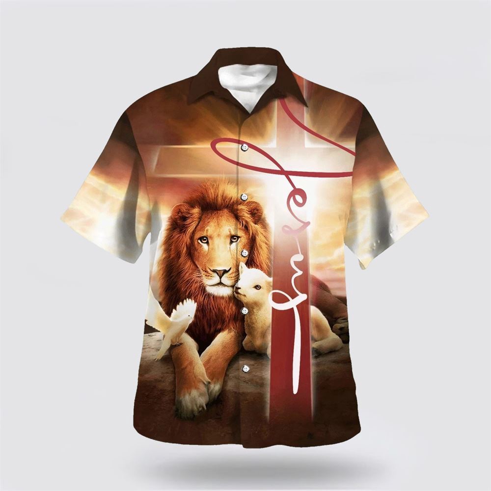 The King Lion Lamb And Dove Hawaiian Shirts Christian Hawaiian Shirt Christian Summer Short Sleeve Shirt 1 ttjlha.jpg The King Lion Lamb And Dove Hawaiian Shirts Christian Hawaiian Shirt Christian Summer Short Sleeve Shirt 1 ttjlha.jpg