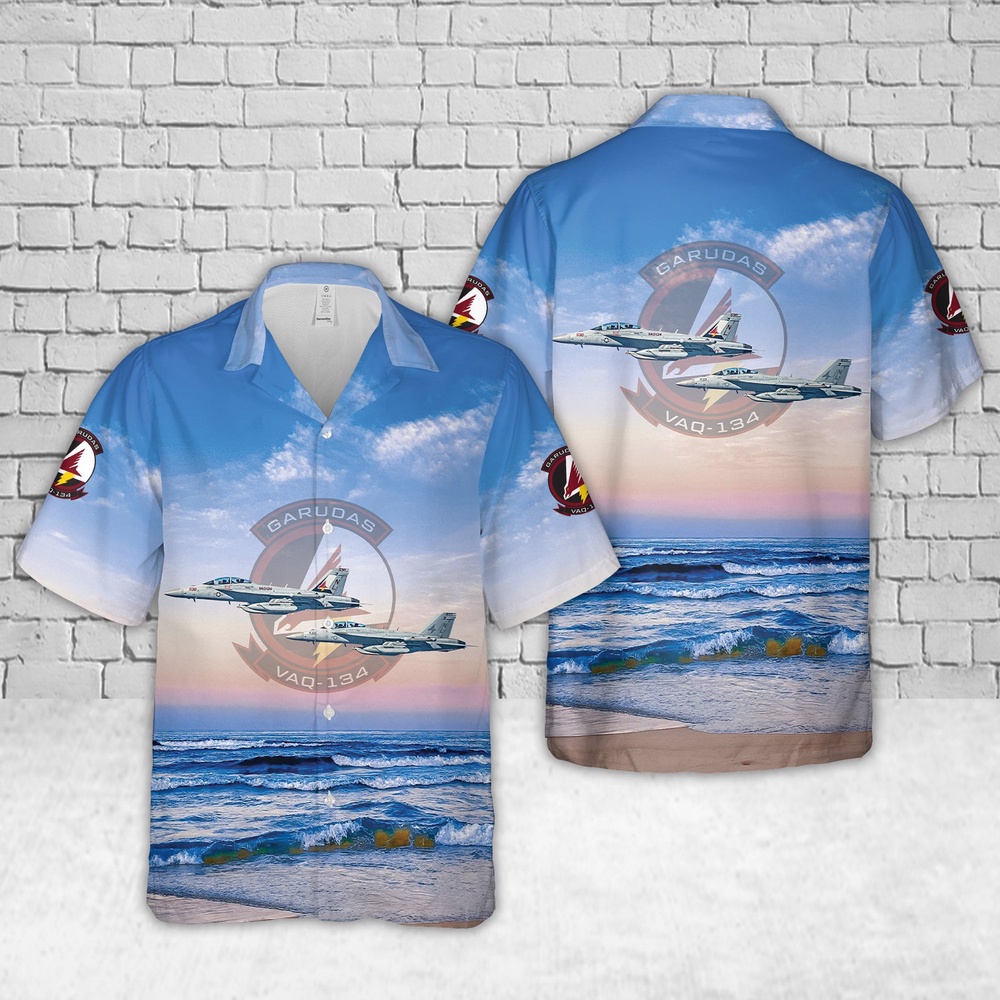 US Navy Boeing EA 18G Growler Of Electronic Attack Squadron 134 VAQ 134 Hawaiian Shirt 1 kel1ls.jpg