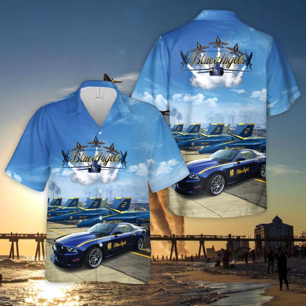 Us Navy Hawaiian Shirt U.S Navy Blue Angels Ford Mustang GT Hawaiian Shirt Military Hawaiian Shirt 1 axkisf.jpg