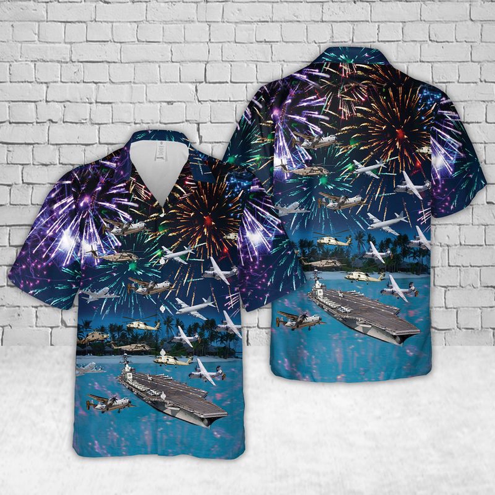 Us Navy Hawaiian Shirt U.S Navy USS Gerald R. Ford Hawaiian Shirt Military Hawaiian Shirt 1 ecm57g.jpg