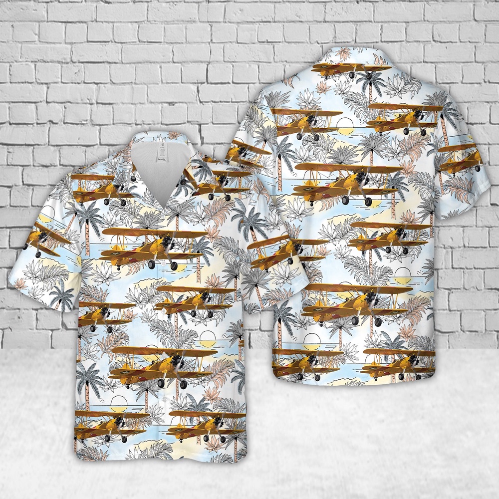 Us Navy Hawaiian Shirt US Navy Boeing B75N1 Stearman N7520 Hawaiian Shirt Military Hawaiian Shirt 1 wps49q.jpg
