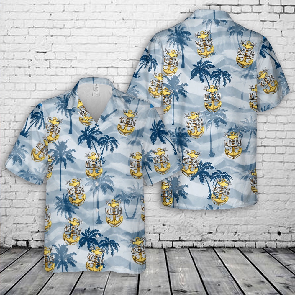 Us Navy Hawaiian Shirt US Navy E 9 Master Chief Petty Officers Anchor Hawaiian Shirt Military Hawaiian Shirt 1 uzdptv.jpg