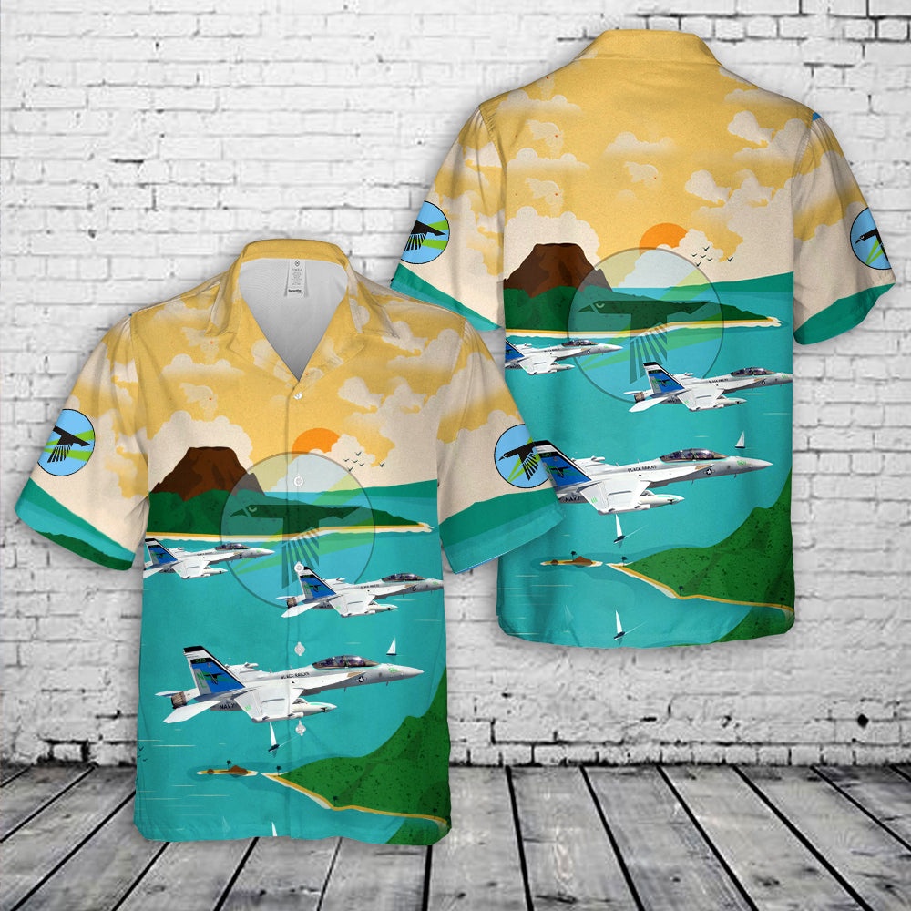 Us Navy Hawaiian Shirt US Navy Electronic Attack Squadron 135 VAQRON 135 VAQ 135 Black Ravens Hawaiian Shirt Military Hawaiian Shirt 1 tszacj.jpg