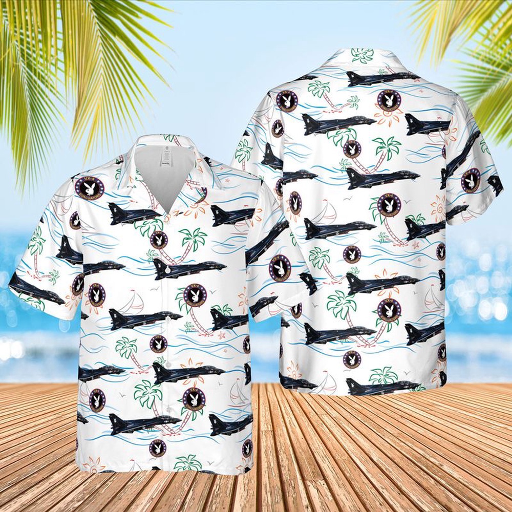Us Navy Hawaiian Shirt US Navy F 14A Tomcat BuNo 159853 Of VX 4 Evaluators Hawaiian Shirt Military Hawaiian Shirt 1 gshobe.jpg