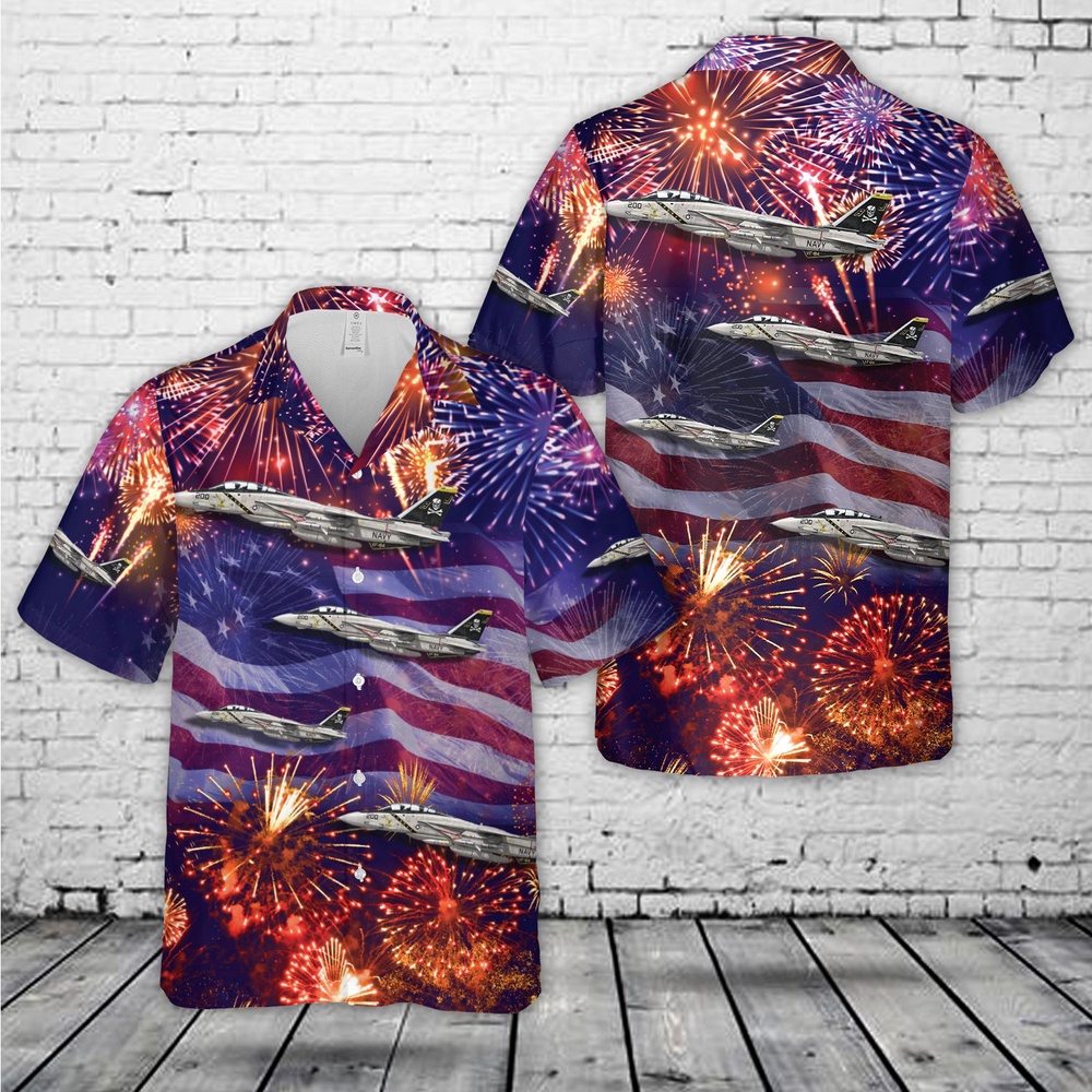 Us Navy Hawaiian Shirt US Navy F 14A Tomcat Of VF 84 Jolly Rogers 4th Of July Hawaiian Shirt Military Hawaiian Shirt 1 bveg2r.jpg