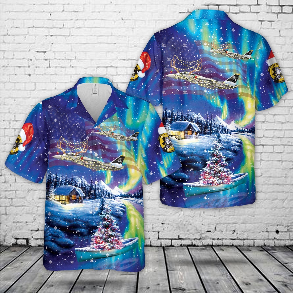 Us Navy Hawaiian Shirt US Navy F 14A Tomcat Of VF 84 Jolly Rogers Christmas Hawaiian Shirt Military Hawaiian Shirt 1 mixmnt.jpg