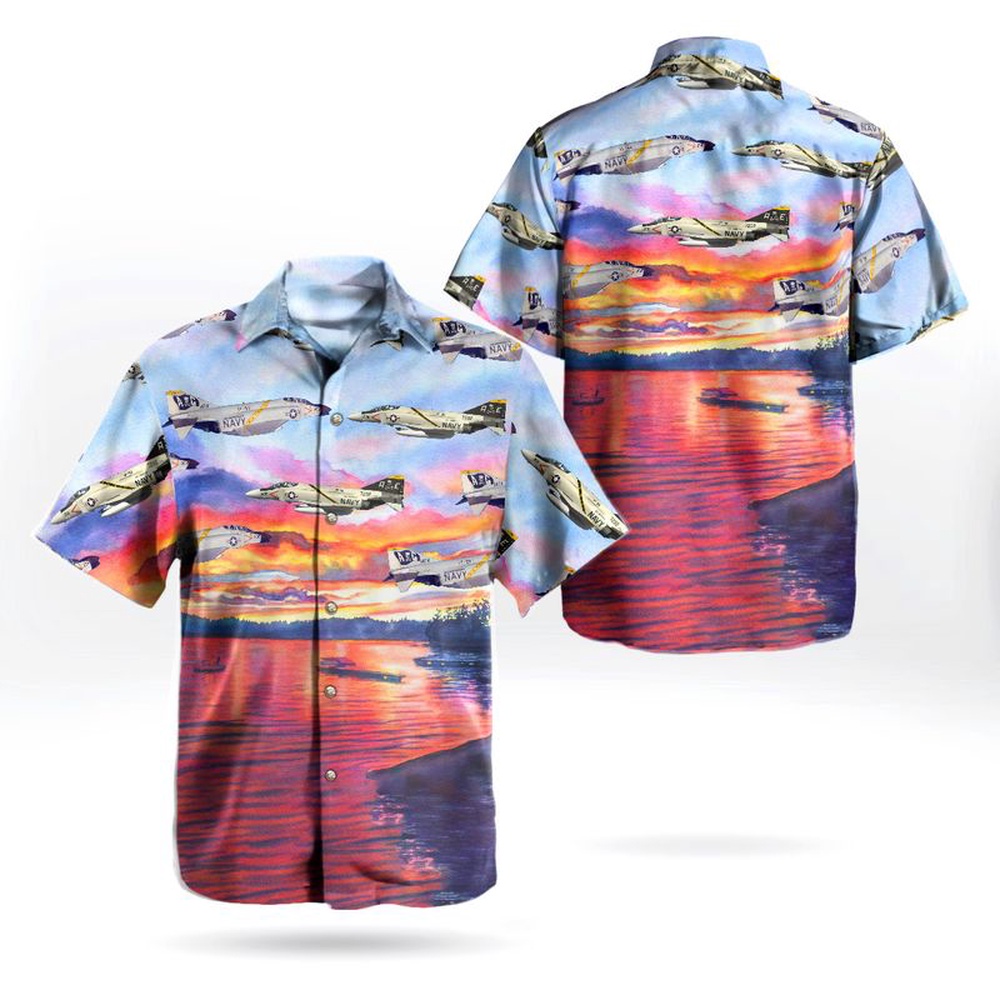 Us Navy Hawaiian Shirt US Navy Historical Aircraft McDonnell Douglas F 4 Phantom II Hawaiian Shirt Military Hawaiian Shirt 1 d70rsy.jpg