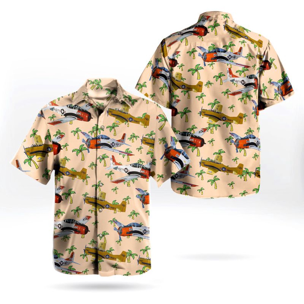 Us Navy Hawaiian Shirt US Navy Historical Aircraft North American T 28 Trojan Hawaiian Shirt Military Hawaiian Shirt 1 hsdkh2.jpg
