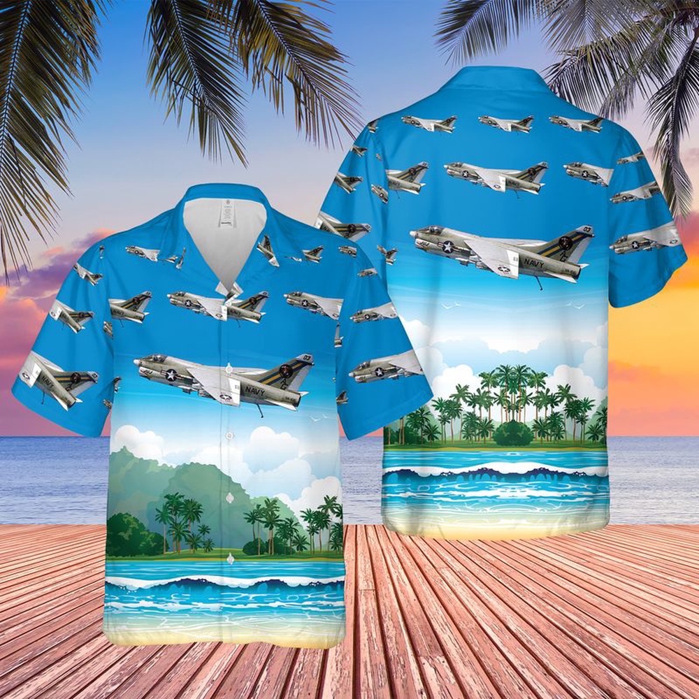 Us Navy Hawaiian Shirt US Navy LTV A 7E Corsair II Of VA 66 The Waldos Hawaiian Shirt Military Hawaiian Shirt 1 xpagju.jpg