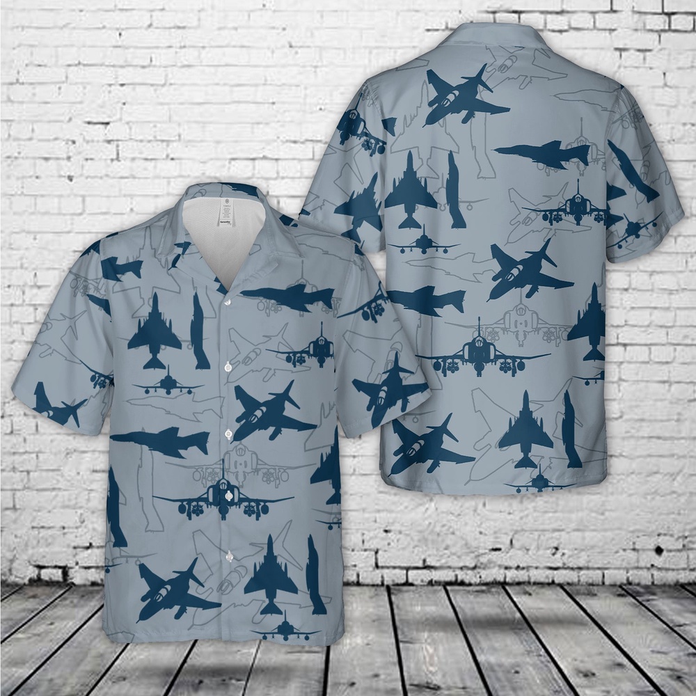 Us Navy Hawaiian Shirt US Navy McDonnell Douglas F 4 Phantom II Aircraft Silhouettes Hawaiian Shirt Military Hawaiian Shirt 1 sfaxs4.jpg