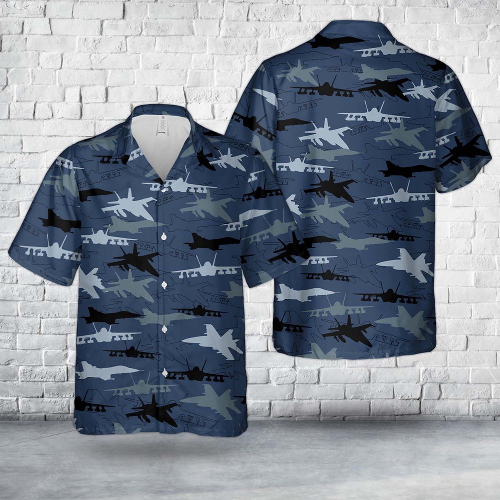 Us Navy Hawaiian Shirt US Navy McDonnell Douglas FA 18 Hornet Silhouettes Hawaiian Shirt Military Hawaiian Shirt 1 ljeldm.jpg
