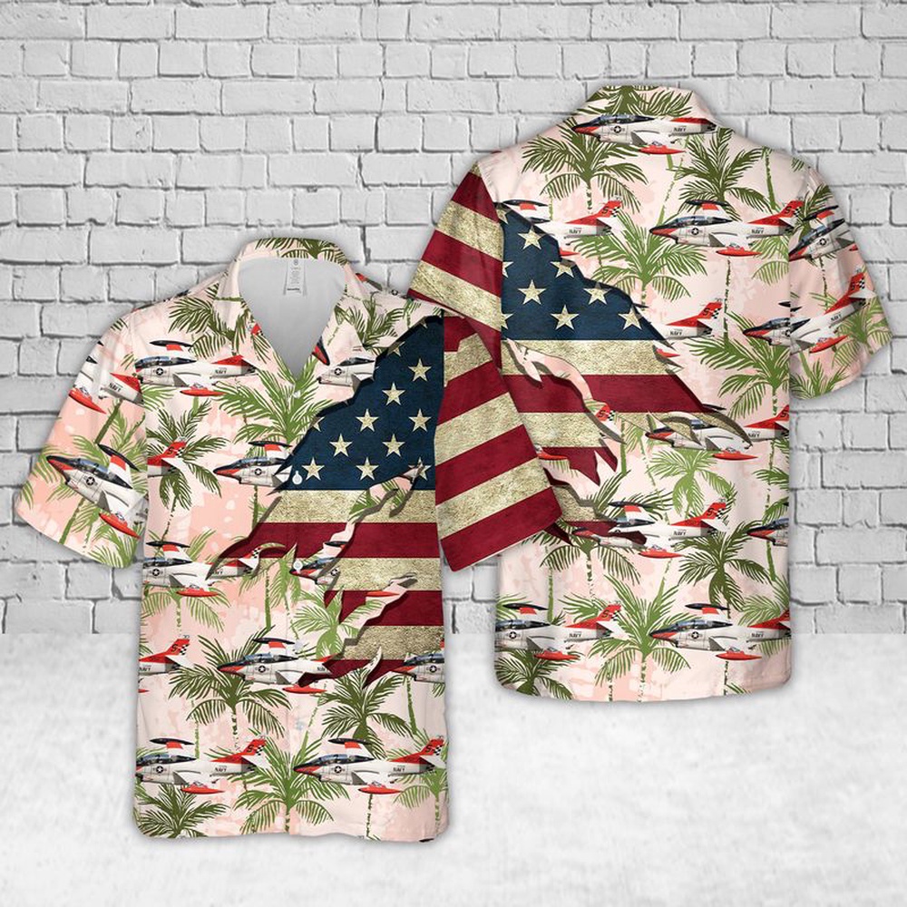 Us Navy Hawaiian Shirt US Navy North American T 2C Buckeye Hawaiian Shirt Military Hawaiian Shirt 1 ovbtda.jpg