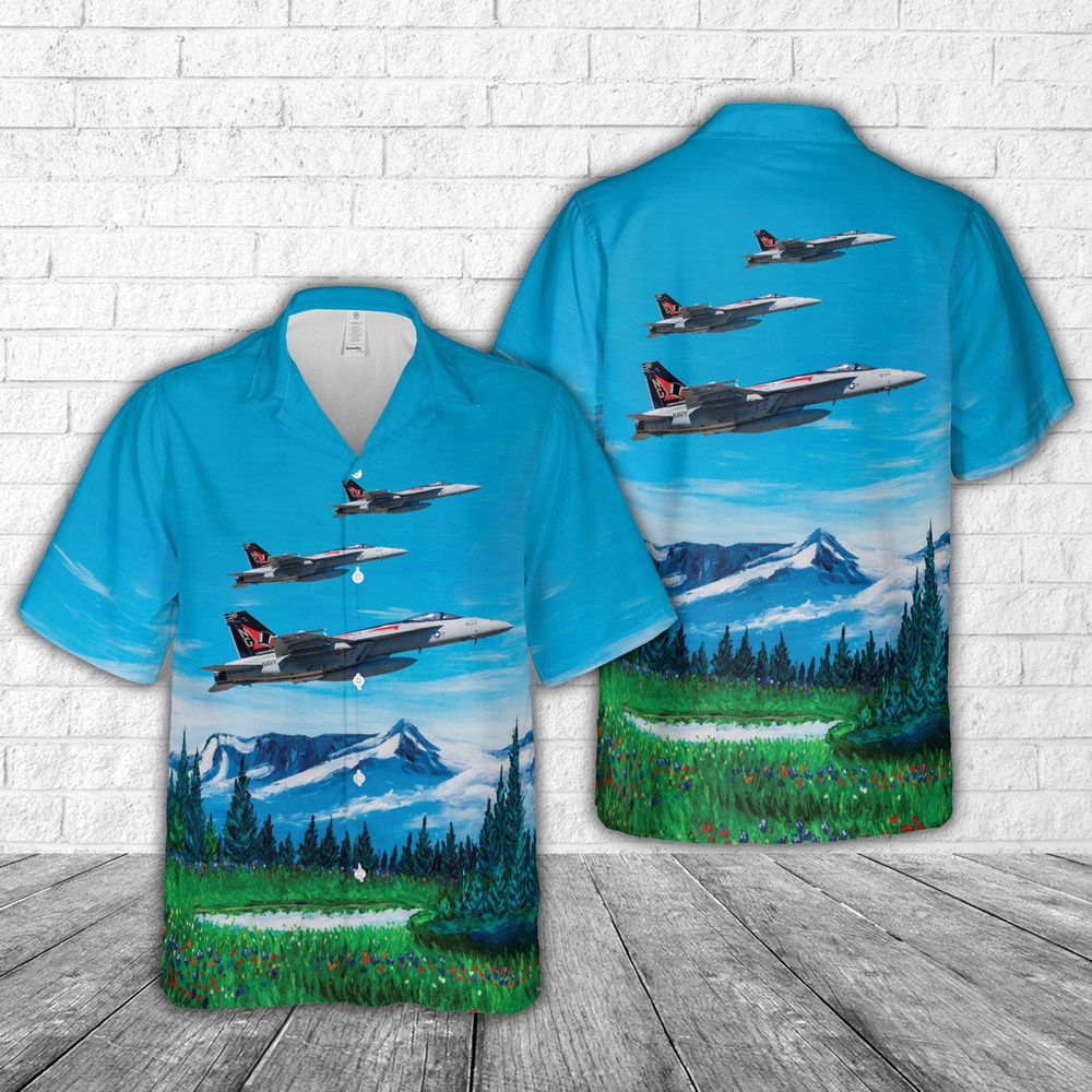 Us Navy Hawaiian Shirt US Navy Strike Fighter Squadron 14 F A 18E VFA 14 Tophatters Hawaiian Shirt Military Hawaiian Shirt 1 rrxd7z.jpg