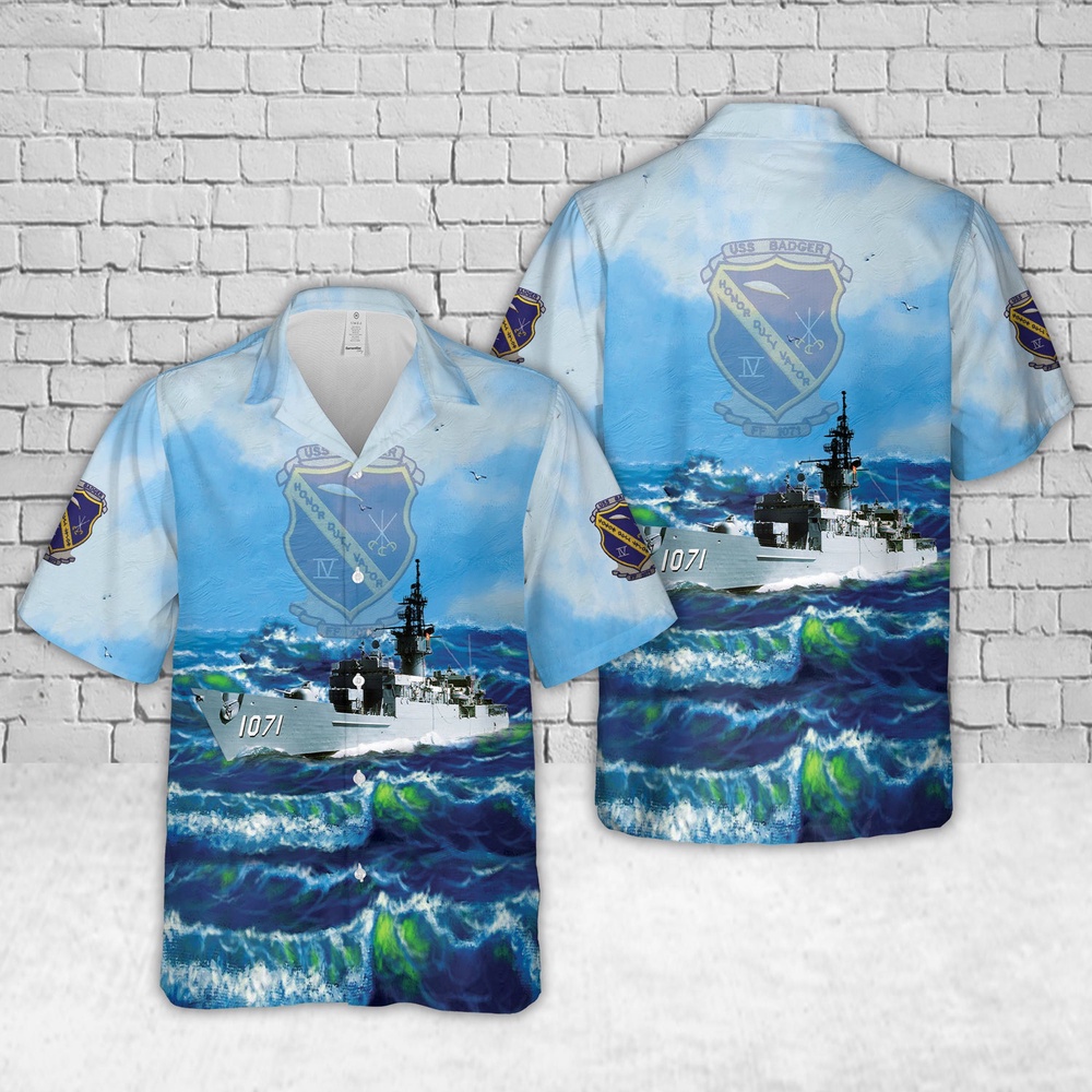 Us Navy Hawaiian Shirt US Navy USS Badger FF 1071 Hawaiian Shirt Military Hawaiian Shirt 1 swpd7s.jpg