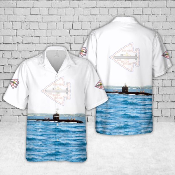 Us Navy Hawaiian Shirt, US Navy USS Baton Rouge (SSN-689) Hawaiian Shirt, Military Hawaiian Shirt