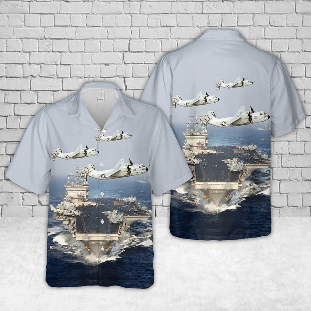 Us Navy Hawaiian Shirt US Navy USS Enterprise CVN 65 And C 2A Greyhound Of VRC 50 Hawaiian Shirt Military Hawaiian Shirt 1 dpm7rb.jpg