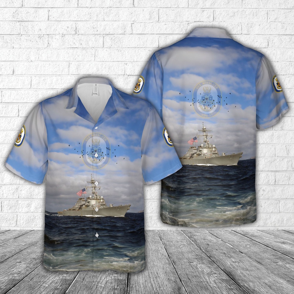 Us Navy Hawaiian Shirt US Navy USS Mitscher DDG 57 Arleigh Burke class Hawaiian Shirt Military Hawaiian Shirt 1 jwsd1z.jpg