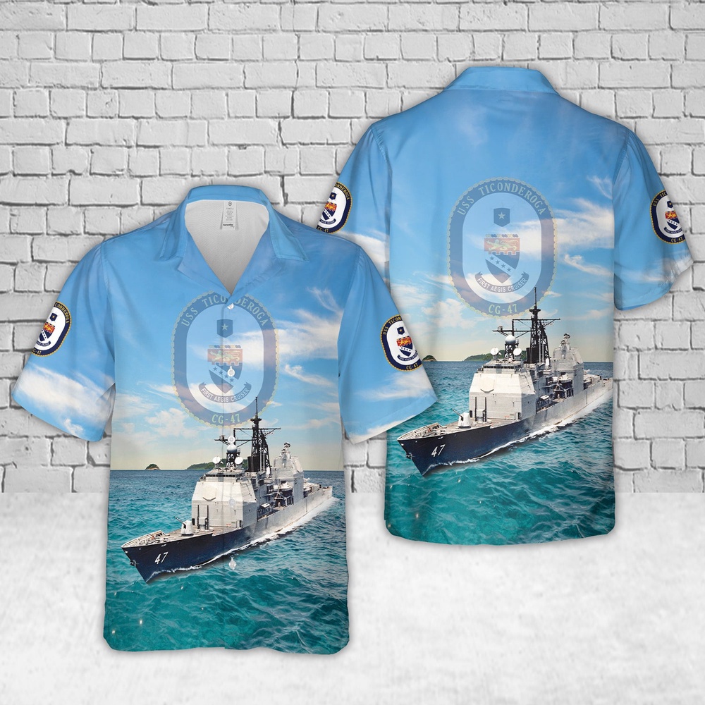 Us Navy Hawaiian Shirt US Navy USS Ticonderoga DDGCG 47 Ticonderoga class guided missile cruiser Hawaiian Shirt Military Hawaiian Shirt 1 lecg9h.jpg