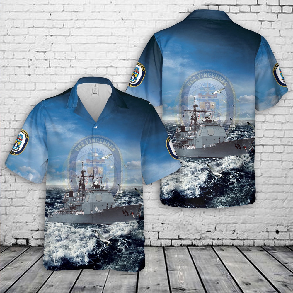 Us Navy Hawaiian Shirt US Navy USS Vincennes CG 49 Ticonderoga class guided missile cruiser Hawaiian Shirt Military Hawaiian Shirt 1 c8bykr.jpg