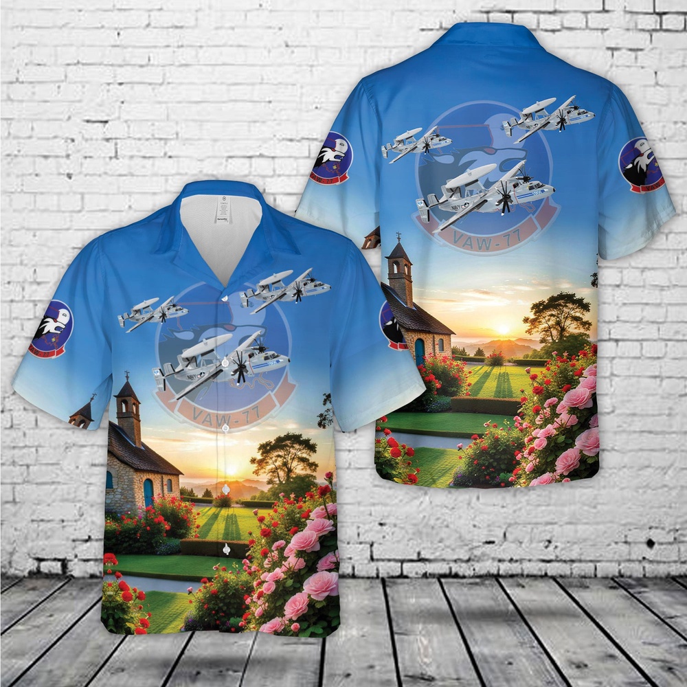 Us Navy Hawaiian Shirt US Navy VAW 77 Night Wolves E 2C Hawaiian Shirt Military Hawaiian Shirt 1 dppkcq.jpg