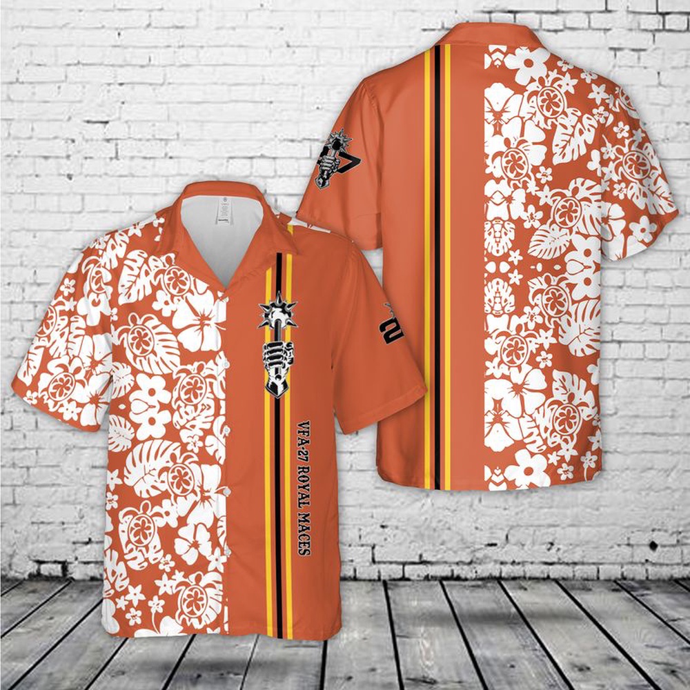 Us Navy Hawaiian Shirt US Navy VFA 27 Royal Maces Hawaiian Shirt Military Hawaiian Shirt 1 npruwy.jpg