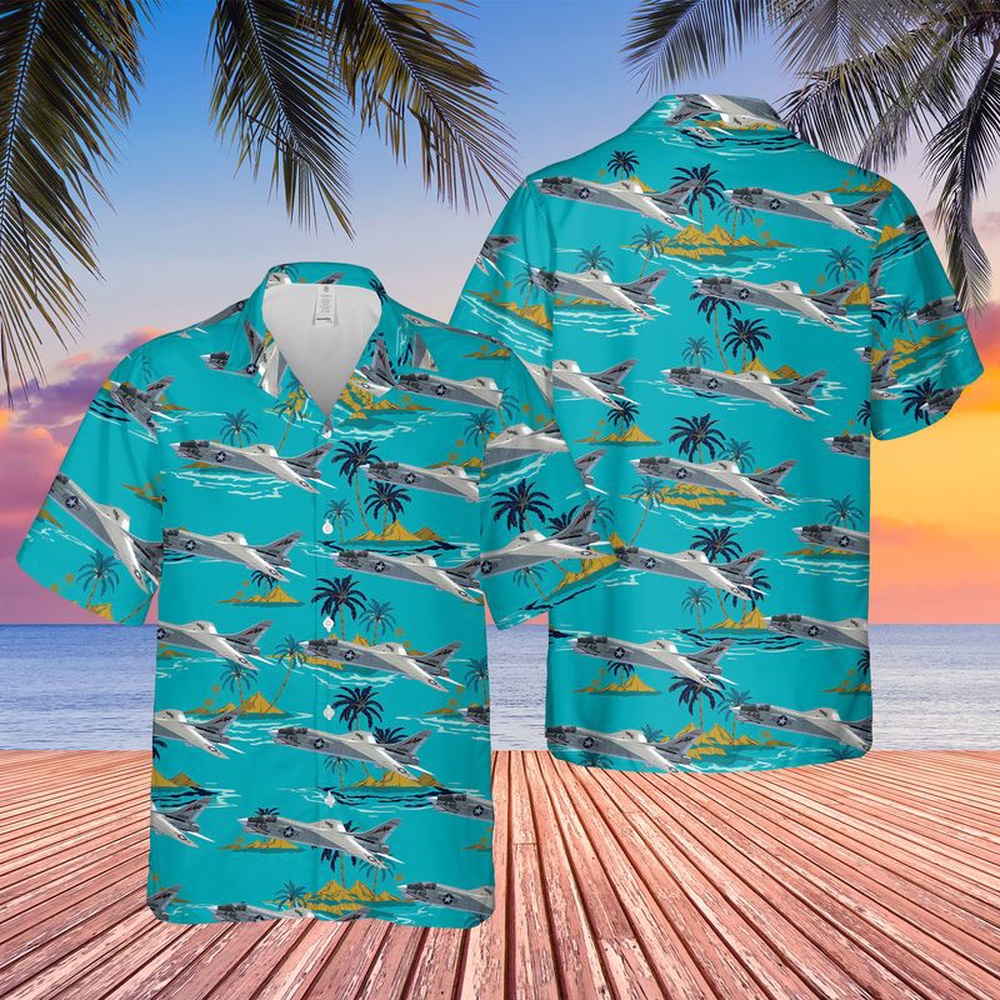Us Navy Hawaiian Shirt US Navy Vought F 8J Crusader Of VF 24 Red Checkertails Hawaiian Shirt Military Hawaiian Shirt 1 hcfced.jpg