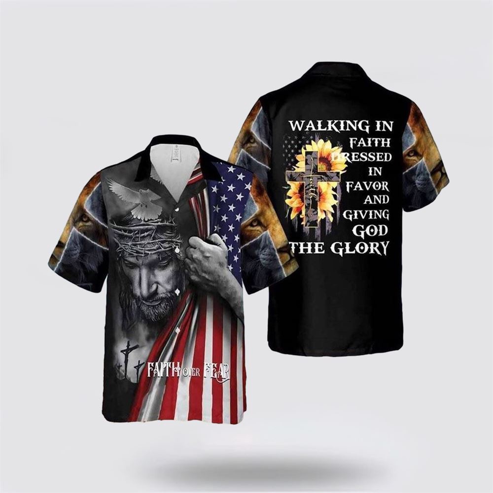 Walking In Faith Jesus Christian Giving God The Glory Faith Over Fear Hawaiian Shirt Religious Hawaiian Shirt Christian Aloha Shirt Christian Gift 1 wqdm7s.jpg