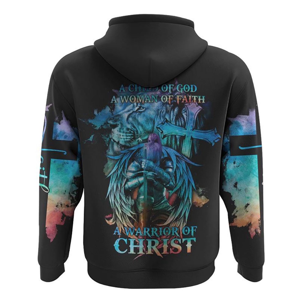 A Child Of God A Woman Of Faith Lion Warrior Hoodie Christian Hoodie Bible Hoodies Religious Hoodies 2 vpiijv.jpg