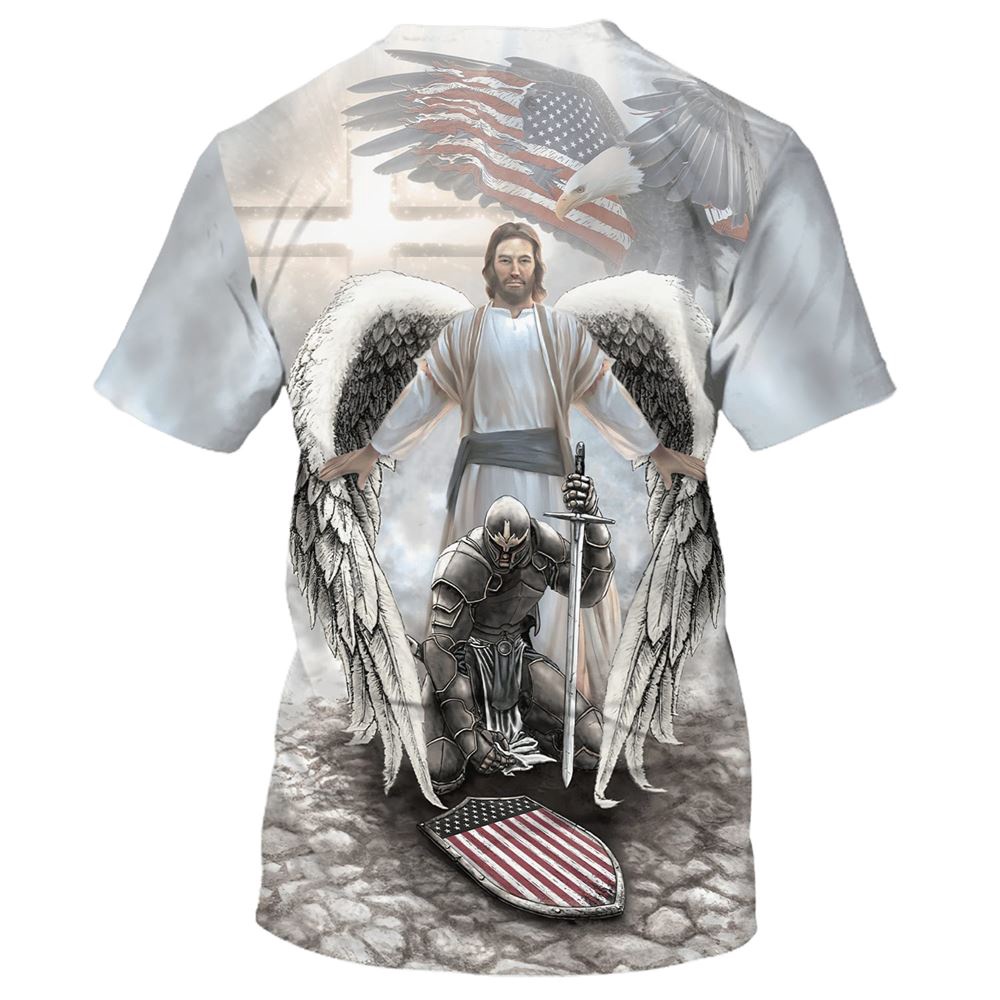 American Warrior Knee Before Gods One Nation Under God 3D T Shirt Christian T Shirt Jesus Tshirt Designs Jesus Christ Shirt 2 ul7jdh.jpg